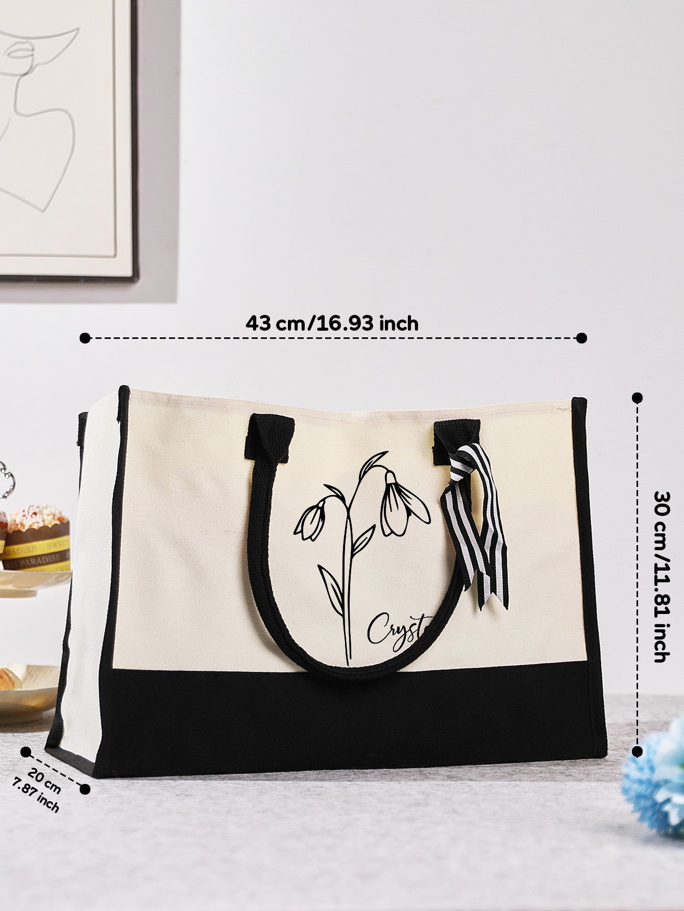 Personalized Canvas Tote Bag with Name - OnlineBazaar