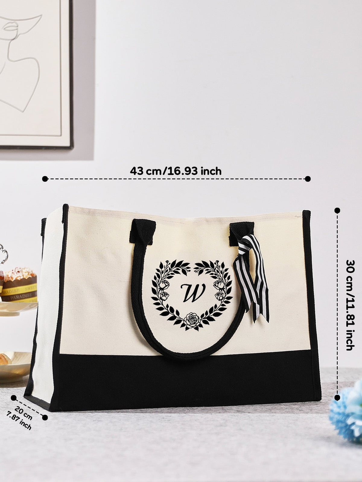 Personalized Canvas Tote Bag with Name - OnlineBazaar