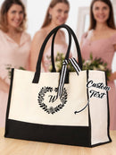 Personalized Canvas Tote Bag with Name - OnlineBazaar