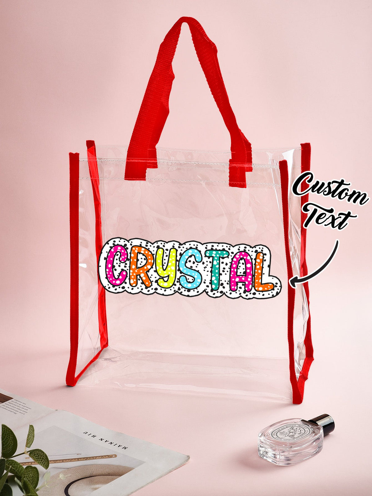 Personalized Clear Tote Bag with Name - OnlineBazaar