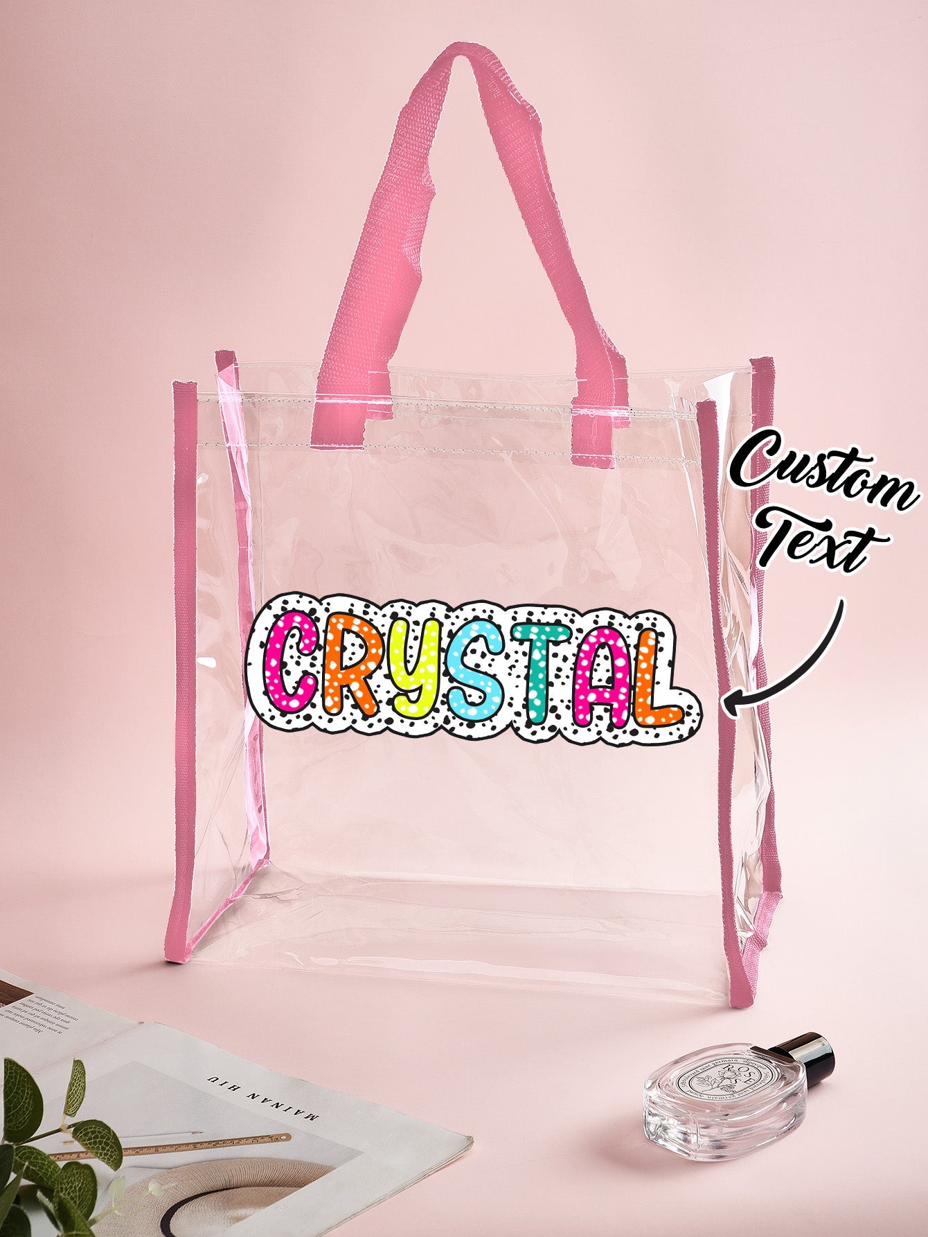Personalized Clear Tote Bag with Name - OnlineBazaar