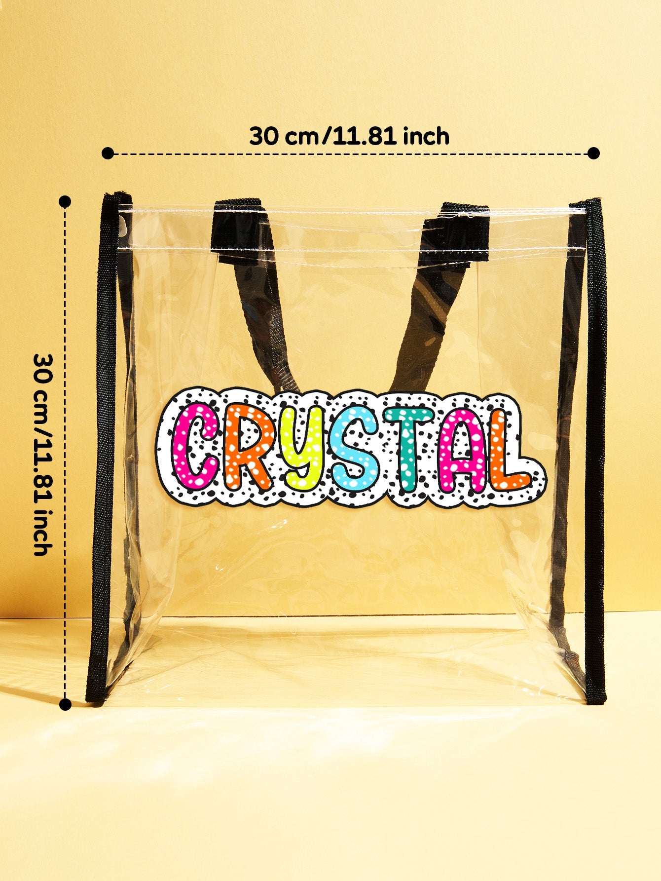 Personalized Clear Tote Bag with Name - OnlineBazaar