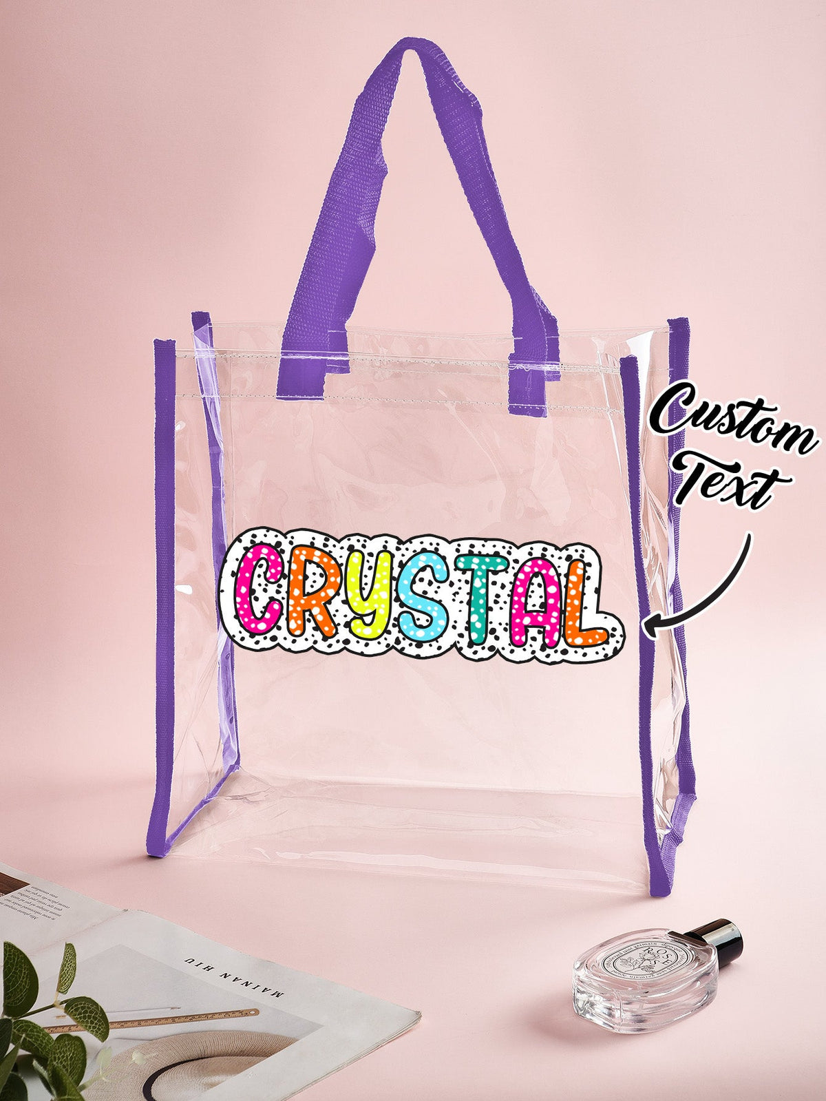 Personalized Clear Tote Bag with Name - OnlineBazaar