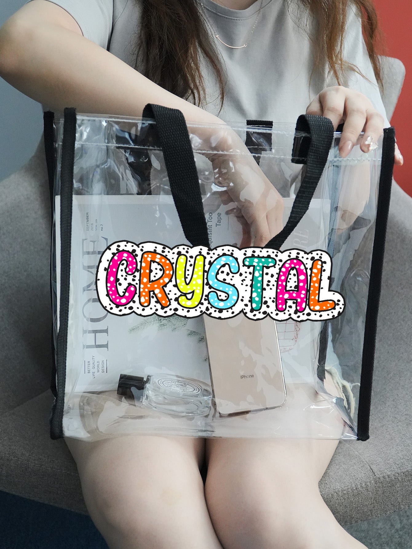 Personalized Clear Tote Bag with Name - OnlineBazaar