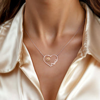 Kişiselleştirilmiş Kalp Şeklinde Ayçiçeği İsim Kolye, Doğum Taşı ile Doğum Günü ve Yıl Dönümü Hediyesi - OnlineBazaar