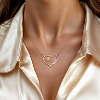 Kişiselleştirilmiş Kalp Şeklinde Ayçiçeği İsim Kolye, Doğum Taşı ile Doğum Günü ve Yıl Dönümü Hediyesi - OnlineBazaar