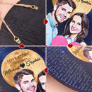 Kişiselleştirilmiş Plak Şarkı Sözleri ve Portre Yuvarlak Ahşap Tablo - Sevgiliye Özel Hediye - OnlineBazaar