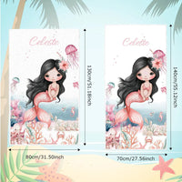 Kişiselleştirilmiş Sevimli Deniz Kızı Plaj Havlusu - İsimli - Plaj Tatili Aksesuarı - Kız Çocuklarına Özel Hediye - OnlineBazaar