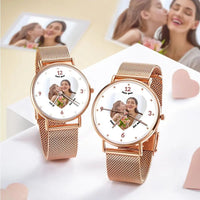 Kişiye Özel Fotoğraflı Rose Gold Bileklik Saat – 36mm Gravürlü Hediye Saat - OnlineBazaar