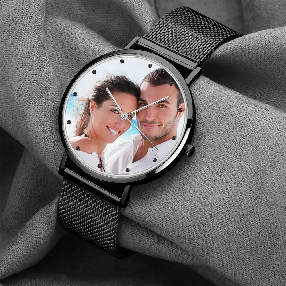 Kişiye Özel Fotoğraflı Unisex Metal Kordon Saat – 36mm / 40mm Seçenekli Gravürlü Model - OnlineBazaar
