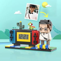 Custom Game Console Brick Figure Clock – Brick-Style Desk Decor - OnlineBazaar