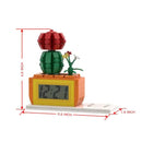 Custom Brick Figure Clock with Mini Potted Plant – Personalized Desk Clock - OnlineBazaar