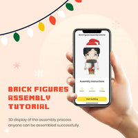 Custom Brick Figure Clock with Mini Potted Plant – Personalized Desk Clock - OnlineBazaar