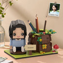 Custom Brick Figure Pen Holder – Log-Themed Desktop Organizer - OnlineBazaar