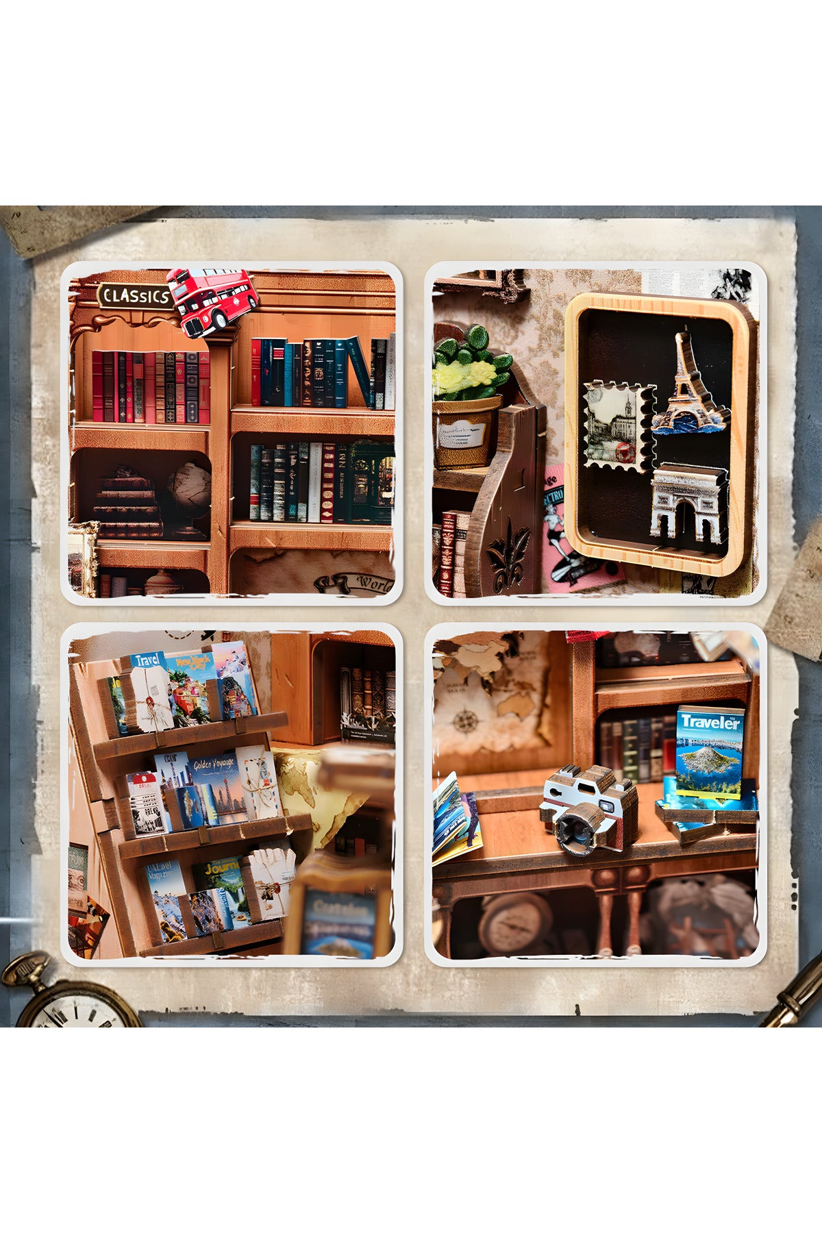 Seyahat İzleri Mini Kitap Köşesi ve Yapboz Oyuncak – 2025 DIY Set